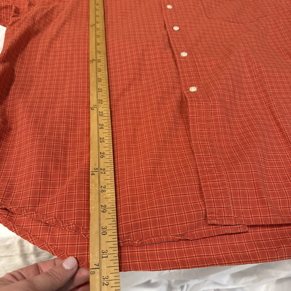 VINTAGE GAP Shirt Mens Size XL Button Up Classic Oxford Cotton Plaid Orange - Picture 8 of 9